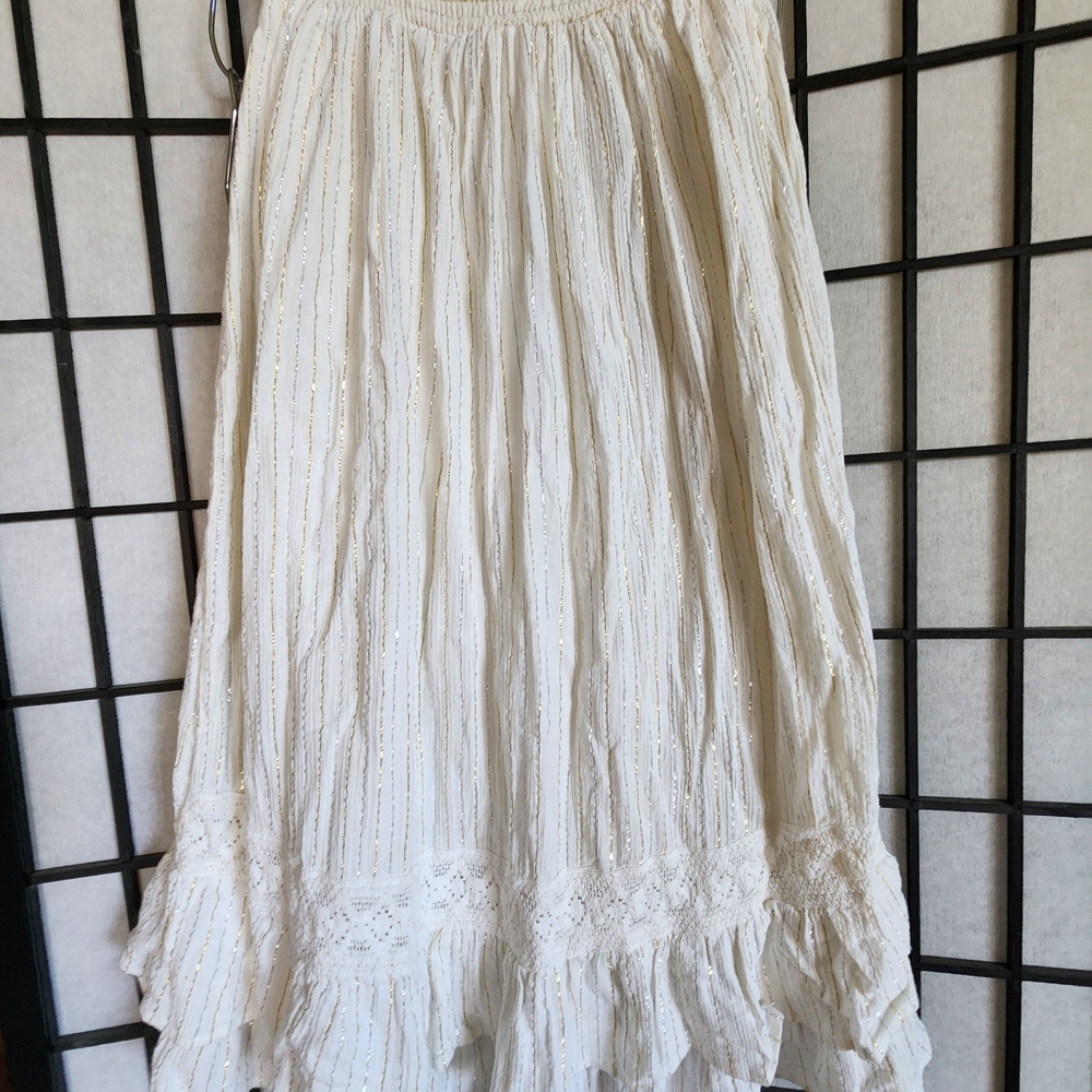Justice Cream High Low Ruffled Girl's Skirt Lined - Picture 6 of 10